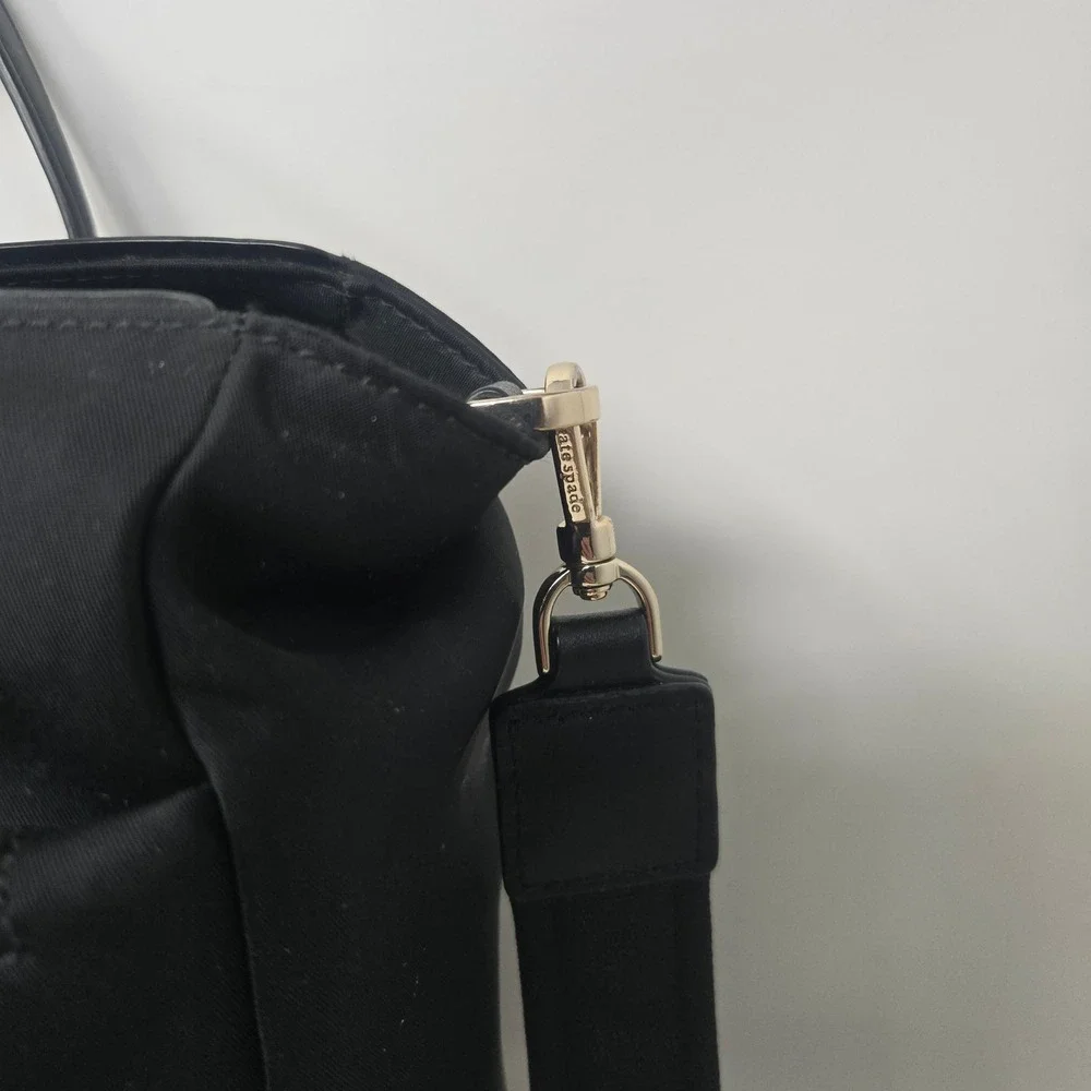 Kate Spade Chelsea Jae Medium‎ Satchel Black Nylon Crossbody Bag WKR00562